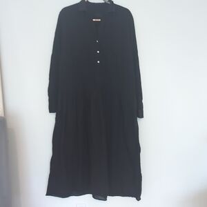 Grayson Women's Change Maker Button Down Black Long Sleeve Dress